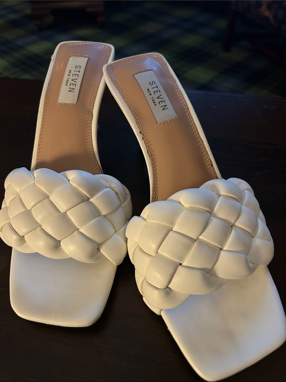 Steven By Steve Madden Cream Braided Slide Mules